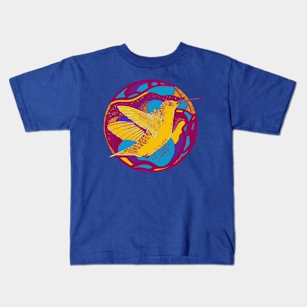 Triad Circle of The Hummingbird Kids T-Shirt by kenallouis